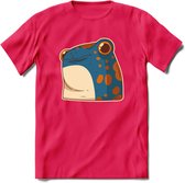 Koele kikker T-Shirt Grappig | Dieren reptielen Kleding Kado Heren / Dames | Animal Skateboard Cadeau shirt - Roze - S