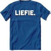 Liefie - Valentijn T-Shirt | Grappig Valentijnsdag Cadeautje voor Hem en Haar | Dames - Heren - Unisex | Kleding Cadeau | - Donker Blauw - L