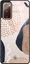 Casimoda® hoesje - Geschikt voor Samsung Galaxy S20 FE - Abstract Dots - Luxe Hard Case Zwart - Backcover telefoonhoesje - Bruin/beige