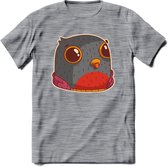 Casual duif T-Shirt Grappig | Dieren vogels Kleding Kado Heren / Dames | Animal Skateboard Cadeau shirt - Donker Grijs - Gemaleerd - L