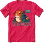 Graaf catracula T-Shirt Grappig | Dieren katten halloween Kleding Kado Heren / Dames | Animal Skateboard Cadeau shirt - Roze - XL