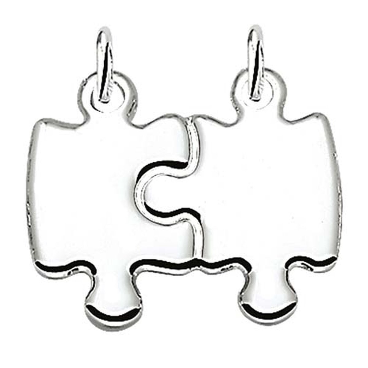 Vriendschapshartje® Breekplaatje puzzel zilver - puzzel - gepersonaliseerd breekhart - inclusief graveren