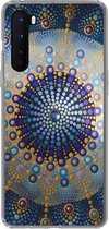 Geschikt voor OnePlus Nord hoesje - Cirkel - Mandala - Blauw - Geel - Siliconen Telefoonhoesje