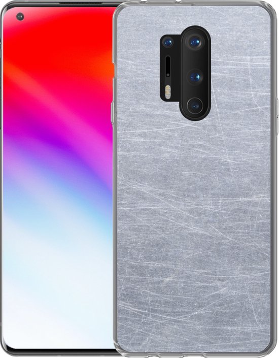 OnePlus 8 Pro - Impression métallique - Grijs - Rayures - Coque en Siliconen téléphone -