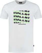 Ballin Amsterdam - Heren Slim Fit T-shirt - Wit - Maat S