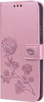 Huawei Mate 20 Pro Hoesje - Mobigear - Flowers Serie - Kunstlederen Bookcase - Roségoud - Hoesje Geschikt Voor Huawei Mate 20 Pro