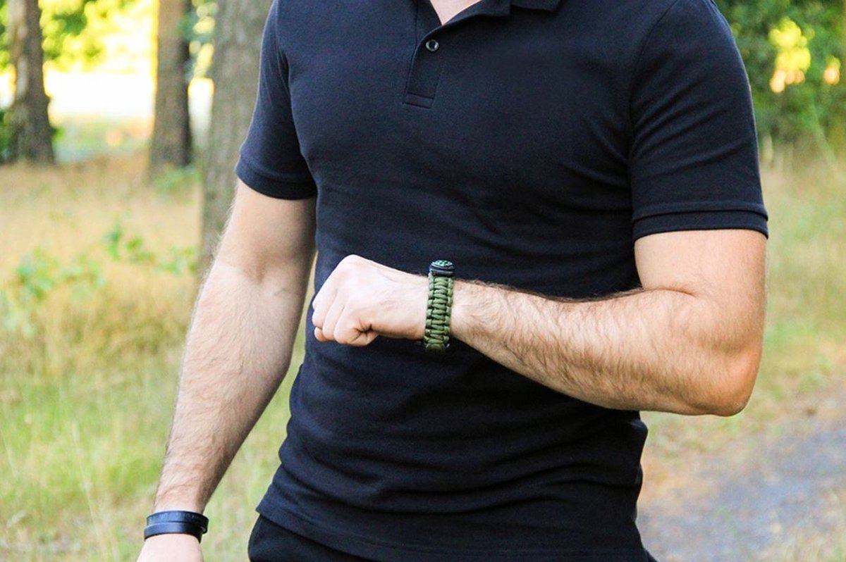 Paracord Armband - kompas - Army Green 5in1 Tool Survival Out