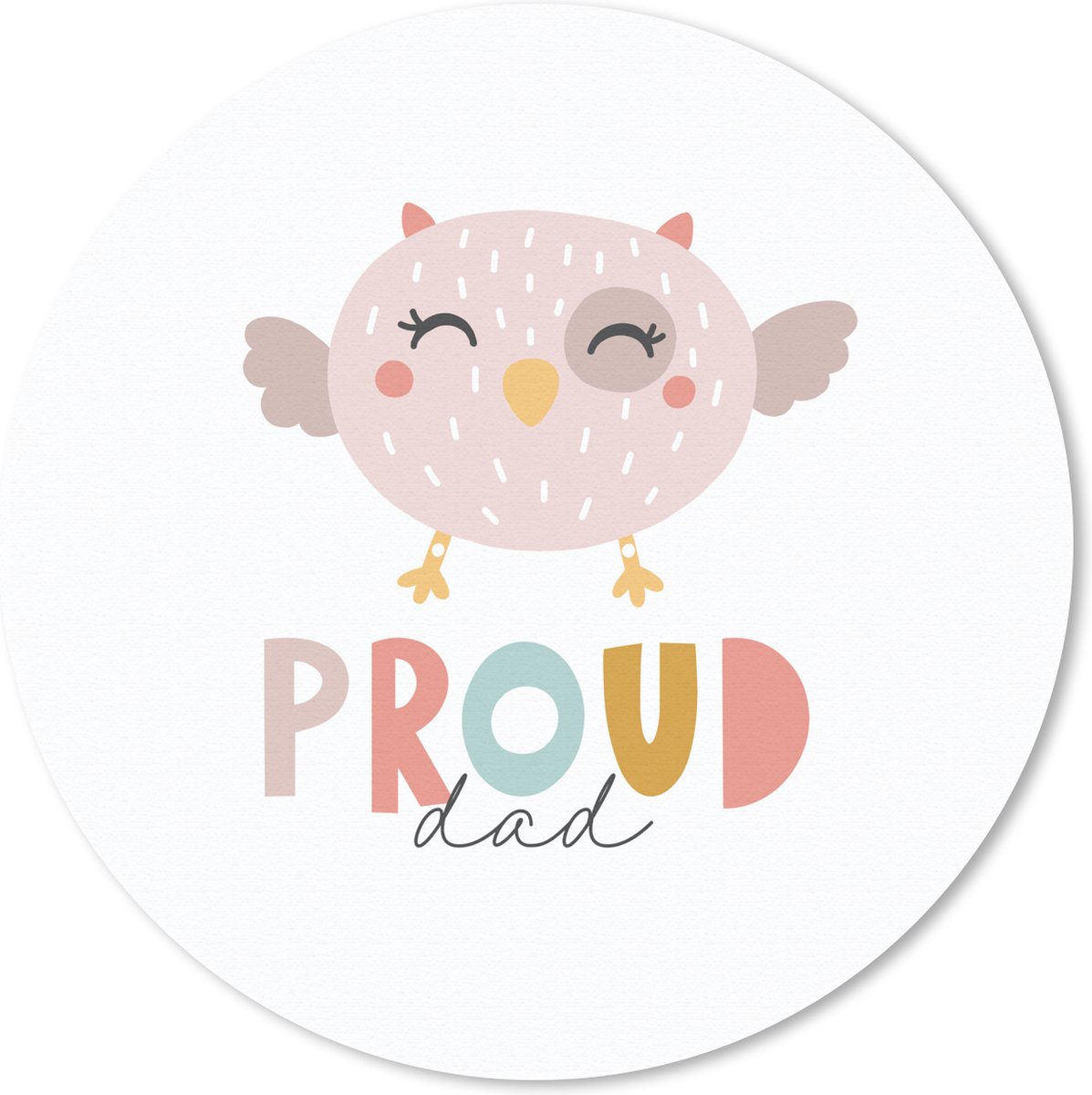 Muismat rond 50x50 cm - Mousepad Proud dad - Spreuken - Vader - Quotes - Ronde muismatten