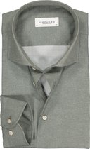 Profuomo slim fit overhemd - poplin - groen - Strijkvriendelijk - Boordmaat: 44