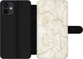 Bookcase Geschikt voor iPhone 12 Mini telefoonhoesje - Marmer print - Chic - Patronen - Met vakjes - Wallet case met magneetsluiting
