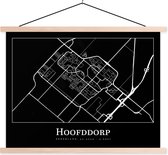 Porte-affiche avec affiche - Affiche scolaire - Carte - Hoofddorp - Carte - Plan de la ville - 40x30 cm - lattes vierges