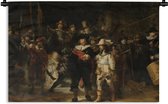 Wandkleed - Wanddoek - De Nachtwacht - Kunst - Oude meesters - Rembrandt - 180x120 cm - Wandtapijt