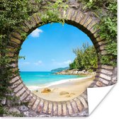 Affiche Plage - Mer - Transparent - Été - 50x50 cm