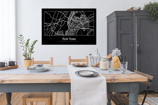 Poster Carte - New York - Plan de la ville - Plan d'étage - 120x80 cm