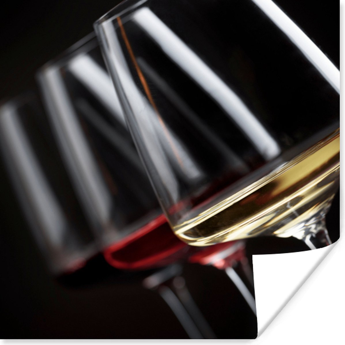 Poster Wijnglas - Wijn - Alcohol - 50x50 cm