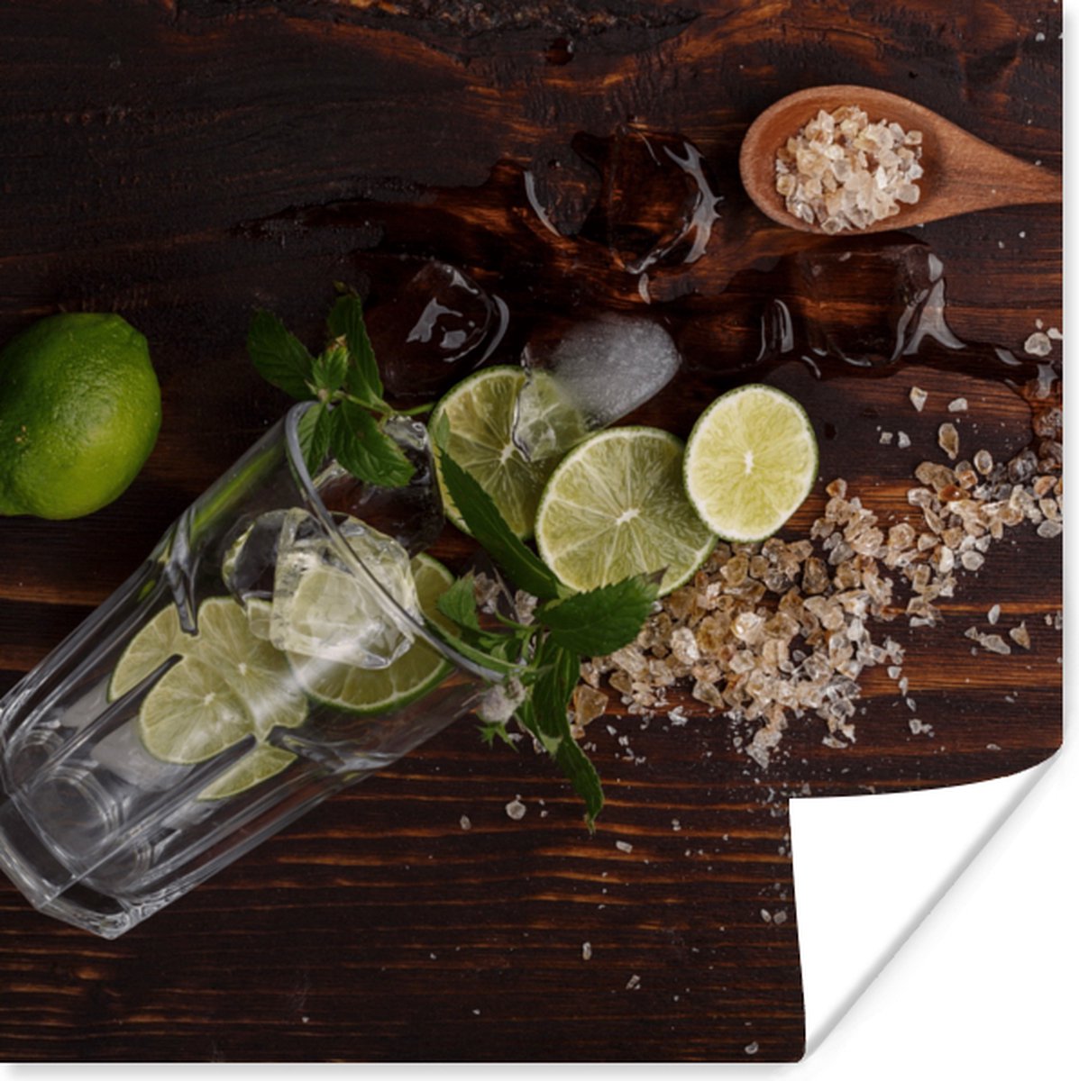 Poster Cocktail - Fruit - Limoen - 50x50 cm