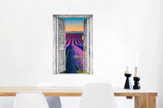 Affiche Lavande - Été - Vue à travers - Fleurs - 60x90 cm