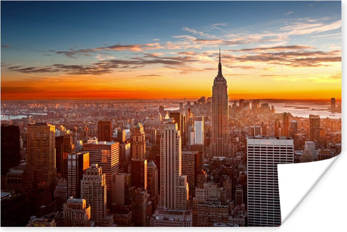 Poster Skyline - New York - Zon - 30x20 cm