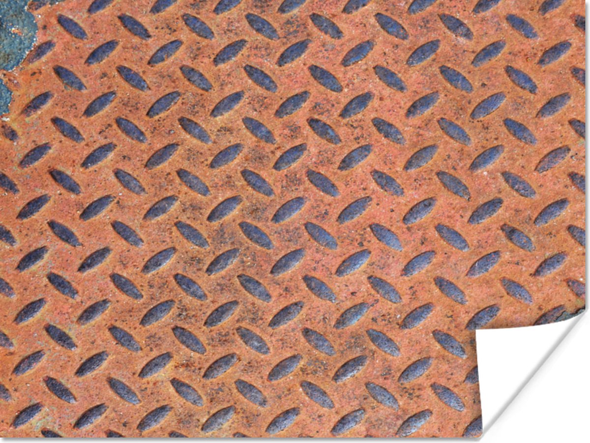 Poster Diamantplaat - Retro - Roest - 40x30 cm
