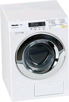 Klein Toys Miele wasmachine - 18,5x26x18 cm - incl. roterende trommel, watertoevoer, waterafvoer en geluidseffecten - wit