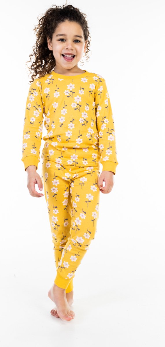 Bloemen pyjama Geel