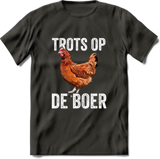 T-Shirt Knaller T-Shirt|Trots op de boer / Boerenprotest / Steun de boer|Heren / Dames Kleding shirt Kip|Kleur Grijs|Maat XL