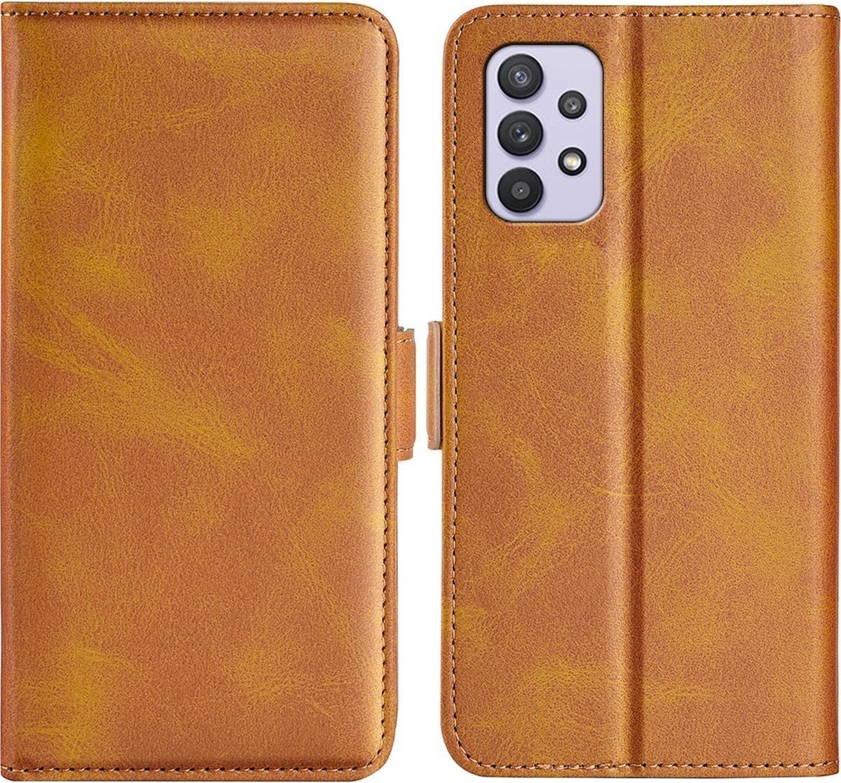 Mobigear Telefoonhoesje geschikt voor Samsung Galaxy A53 Hoesje | Mobigear Slim Magnet Bookcase Portemonnee | Pasjeshouder voor 3 Pasjes | Telefoonhoesje voor Pinpas / OV Kaart / Rijbewijs - Cognac