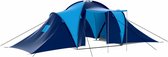 vidaXL Tent 9-persoons polyester donkerblauw en blauw