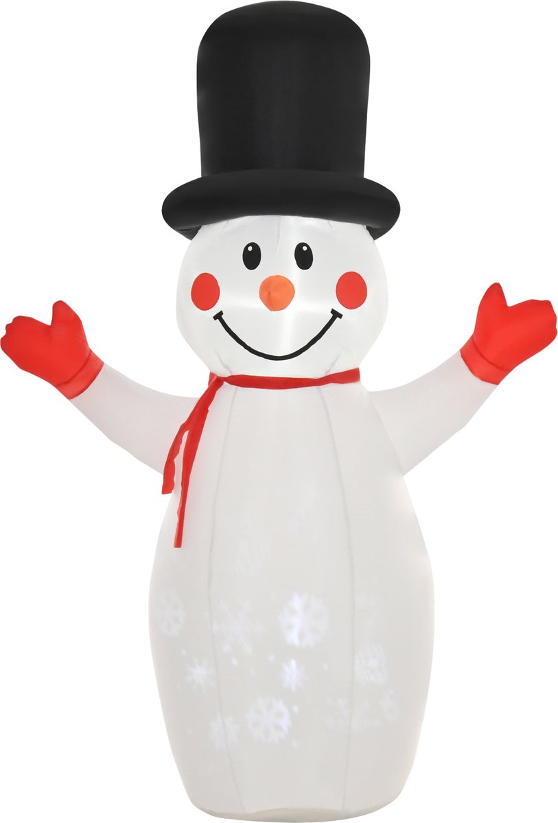 HOMCOM Opblaasbare sneeuwpop met LED-verlichting 844-410V90