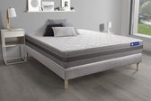 Complete boxspring met matras tweepersoons- Actisom Actimemo relax grijs - Traagschuim - 120 x 200 cm