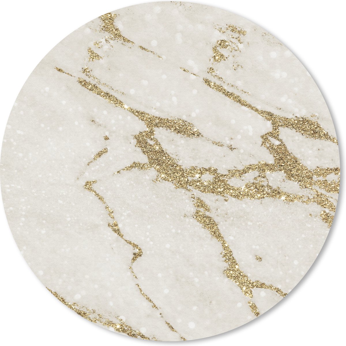Muismat rond 40x40 cm - Mousepad Marmer - Patronen - Goud - Ronde muismatten
