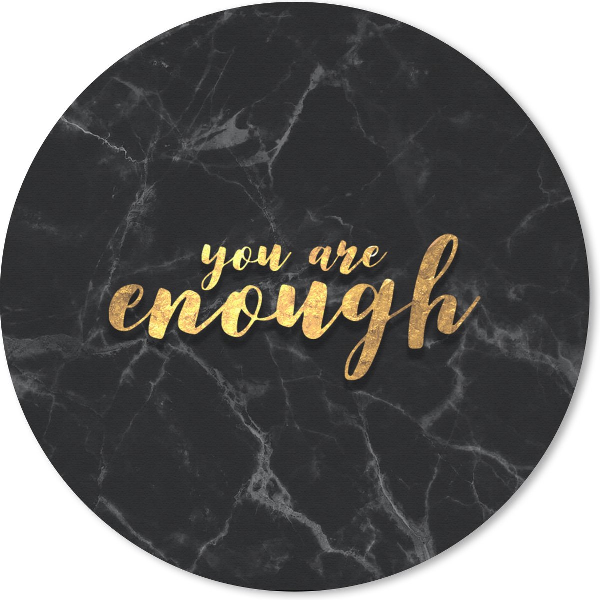Muismat rond 20x20 cm - Mousepad Quotes - Zelfvertrouwen - Goud - Marmer print - Ronde muismatten
