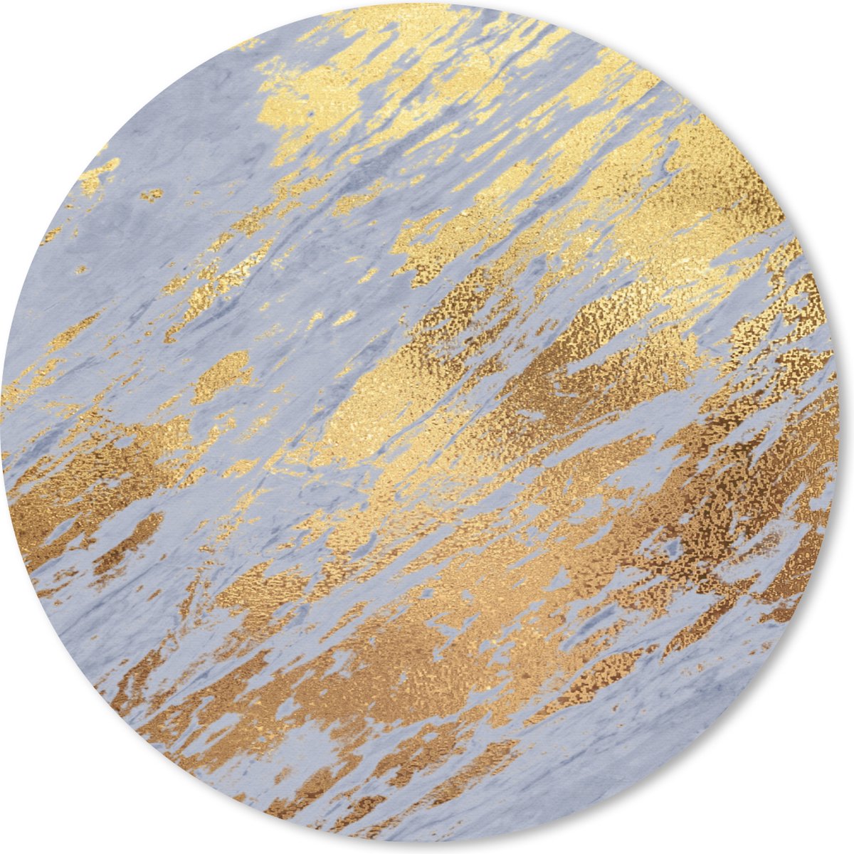 Muismat rond 40x40 cm - Mousepad Marmer - Goud - Patronen - Ronde muismatten