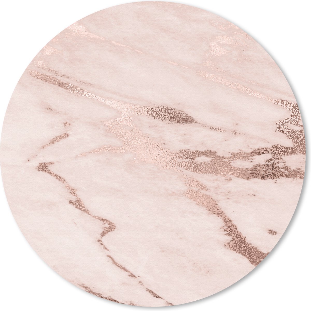 Muismat rond 50x50 cm - Mousepad Marmer - Roze - Rosé - Goud - Ronde muismatten