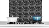 Spatscherm Keuken - Kookplaat Achterwand - Spatwand Fornuis - 90x60 cm - Structuur - Graniet print - Patroon - Aluminium - Wanddecoratie - Muurbeschermer - Hittebestendig