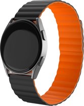 Strap-it Magnetisch siliconen bandje - geschikt voor Xiaomi Watch S1 (Active/Pro) / Watch 2 Pro / Watch S3 / Mi Watch / Amazfit Balance / Bip 5 - zwart/oranje