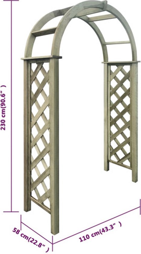 vidaXL - Tuinboog - geïmpregneerd - grenenhout - groen