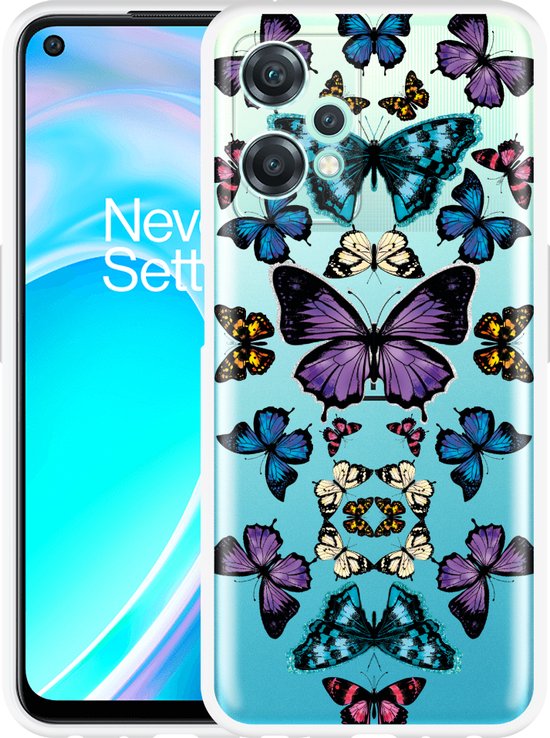 COTDINFOR Cover A Libro Con Portafoglio Per OnePlus Nord CE2 Lite – Pelle PU Con Stampa Floreale, Slot Carte, Chiusura Magnetica, Grigio Chiaro