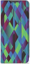 Hoesje OnePlus 10 Pro Bookcase Abstract Groen Blauw