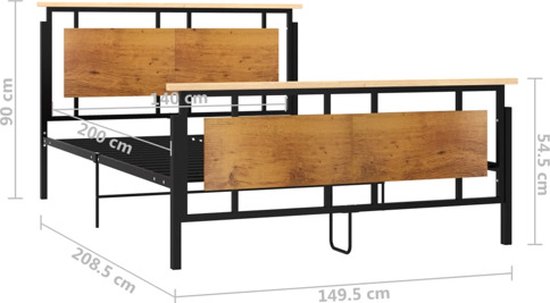 Cadre de lit métal 140x200 cm