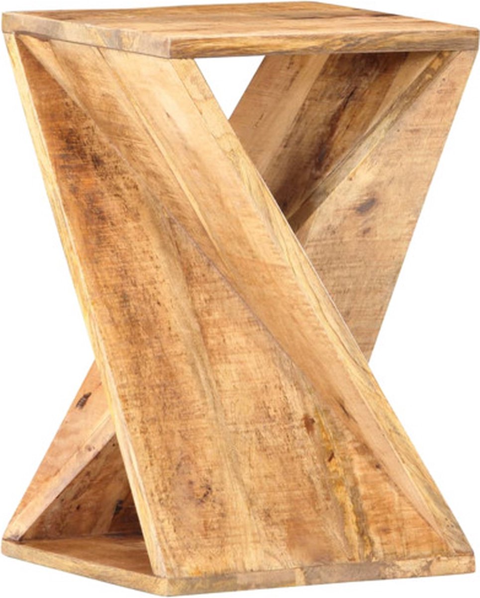 vidaXL Bijzettafel - 35x35x55 - cm - massief - mangohout Bruin