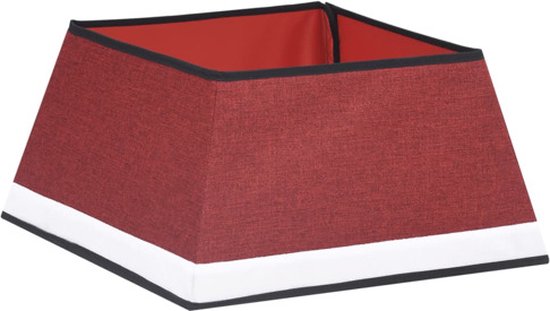 vidaXL - Kerstboomrok - 48x48x25 - cm - rood - en - wit