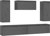 vidaXL-Tv-meubelen-5-st-massief-grenenhout-grijs