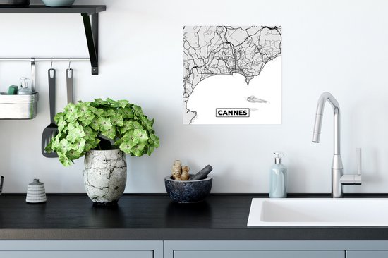 Affiche Cannes - Carte - France - Plan - Plan de la ville - 30x30 cm