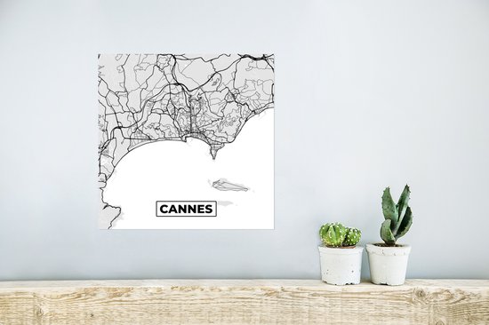 Affiche Cannes - Carte - France - Plan - Plan de la ville - 30x30 cm