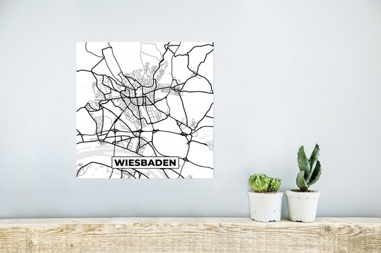 Affiche Wiesbaden - Carte - Plan - Plan de la ville - 30x30 cm