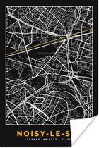 Poster Noisy-le-Sec - Kaart - Stadskaart - Frankrijk - Plattegrond - 20x30 cm