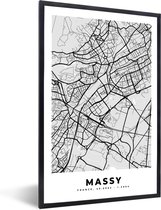 Fotolijst incl. Poster - Plattegrond – Massy – Stadskaart – Kaart – Frankrijk - 40x60 cm - Posterlijst