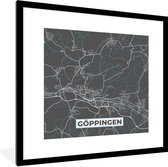 Fotolijst incl. Poster - Stadskaart – Plattegrond – Duitsland – Blauw – Göppingen – Kaart - 40x40 cm - Posterlijst