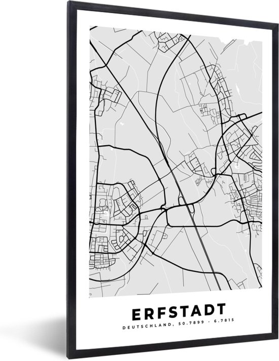 Fotolijst Incl Poster Duitsland Stadskaart Plattegrond Erfstadt Kaart Bol Com